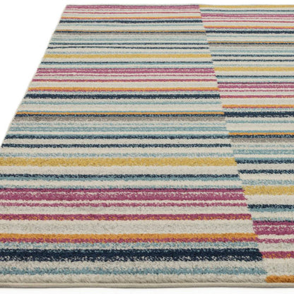 Multi-Coloured Stripe Rug MU06 Muse Rug - 200cm x 290cm