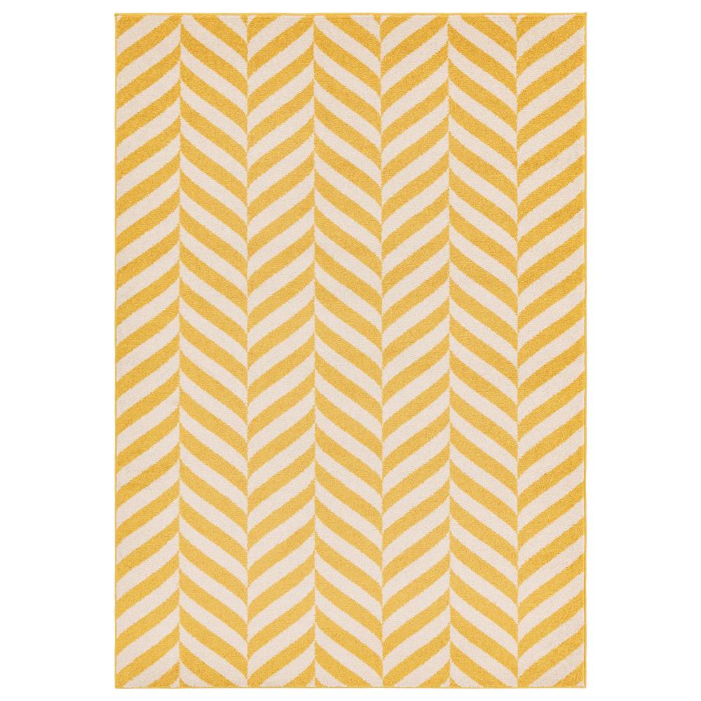 Yellow Chevron Rug MU08 Muse Rug - 200cm x 290cm