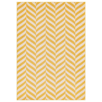 Yellow Chevron Rug MU08 Muse Rug - 200cm x 290cm