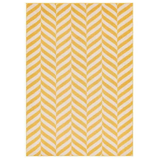 Yellow Chevron Rug MU08 Muse Rug - 200cm x 290cm