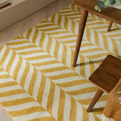 Yellow Chevron Rug MU08 Muse Rug - 200cm x 290cm