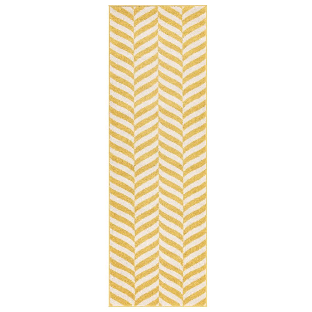 Yellow Chevron Rug MU08 Muse Rug - 200cm x 290cm