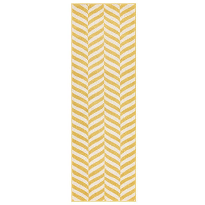 Yellow Chevron Rug MU08 Muse Rug - 200cm x 290cm