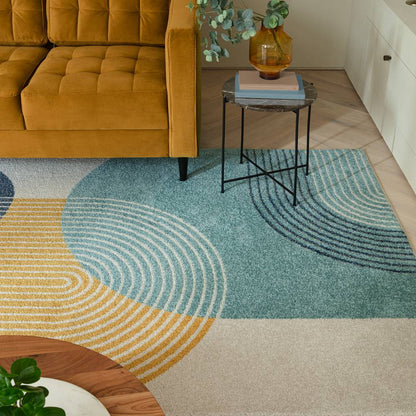 Blue Retro Rug MU15 Muse Rug - 200cm x 290cm
