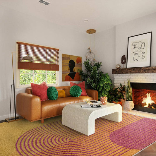 Orange Retro Rug MU13 Muse Rug - 200cm x 290cm