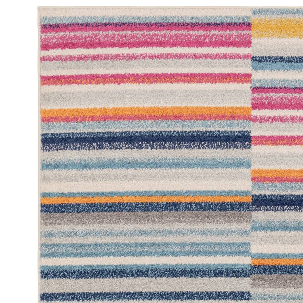Multi-Coloured Stripe Rug MU06 Muse Rug - 200cm x 290cm
