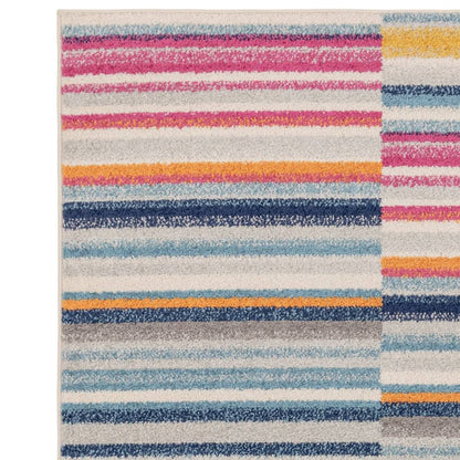 Multi-Coloured Stripe Rug MU06 Muse Rug - 200cm x 290cm