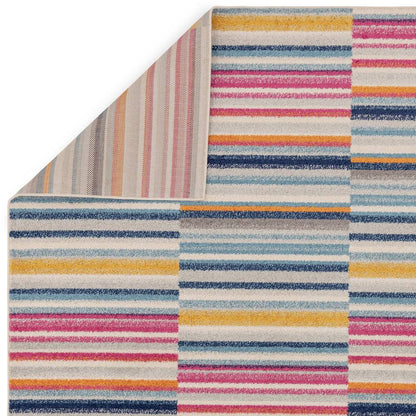 Multi-Coloured Stripe Rug MU06 Muse Rug - 200cm x 290cm