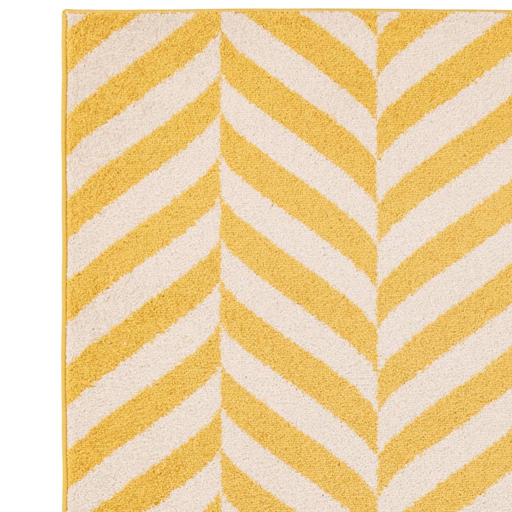 Yellow Chevron Rug MU08 Muse Rug - 200cm x 290cm