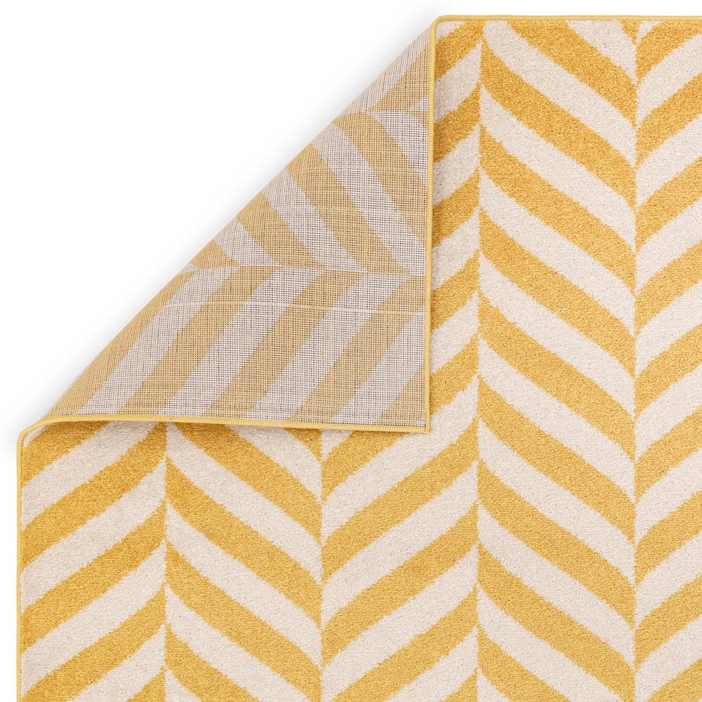 Yellow Chevron Rug MU08 Muse Rug - 200cm x 290cm