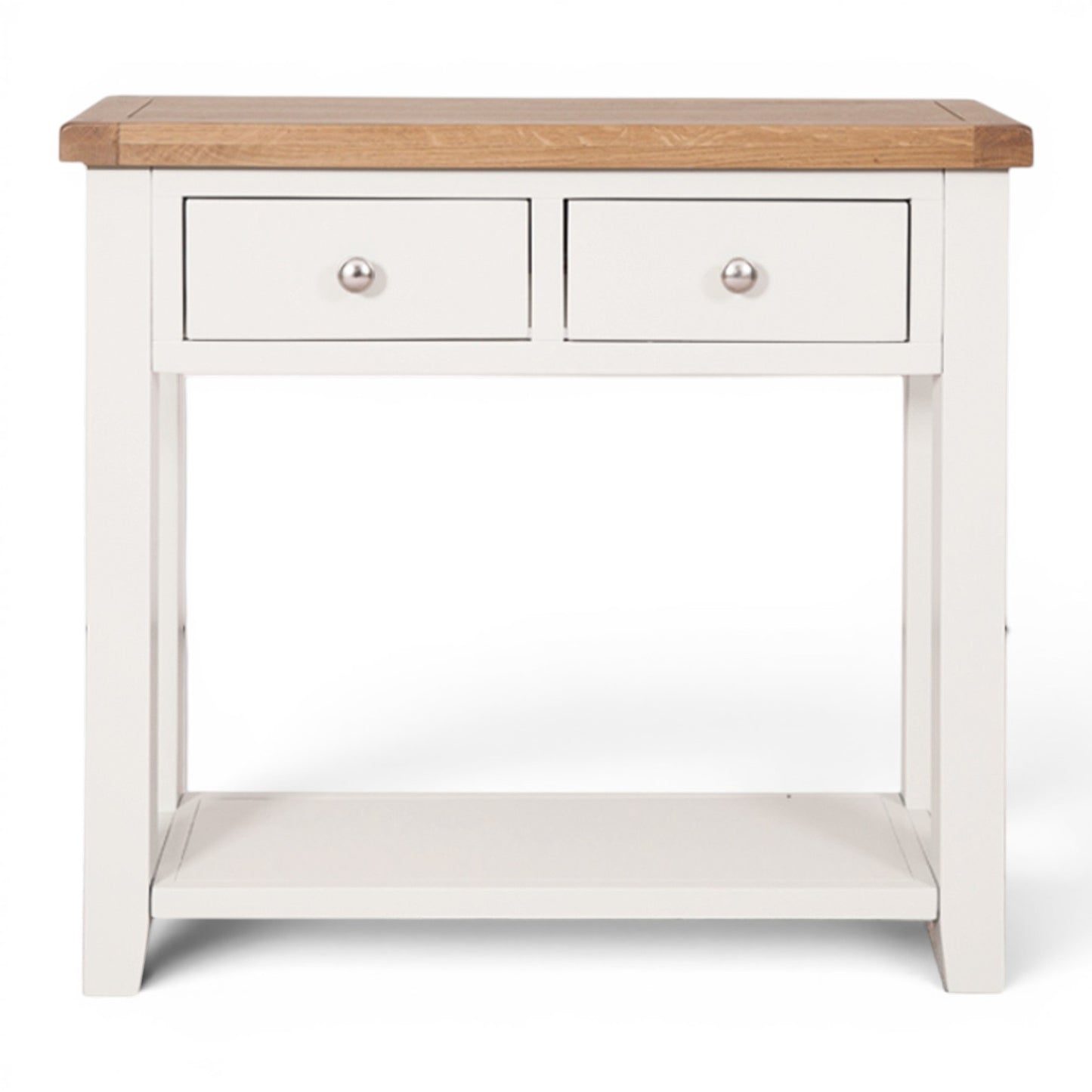 Marlowe White Oak 2 Drawer Console Table