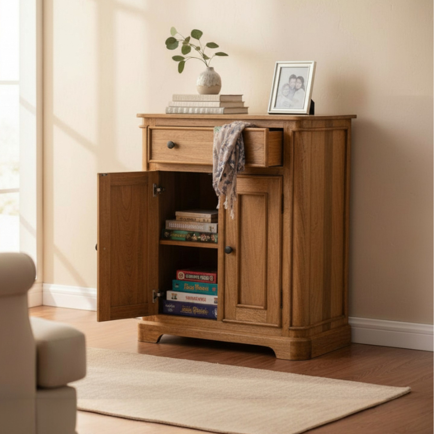 Natalia Mango Wood Hall Cabinet
