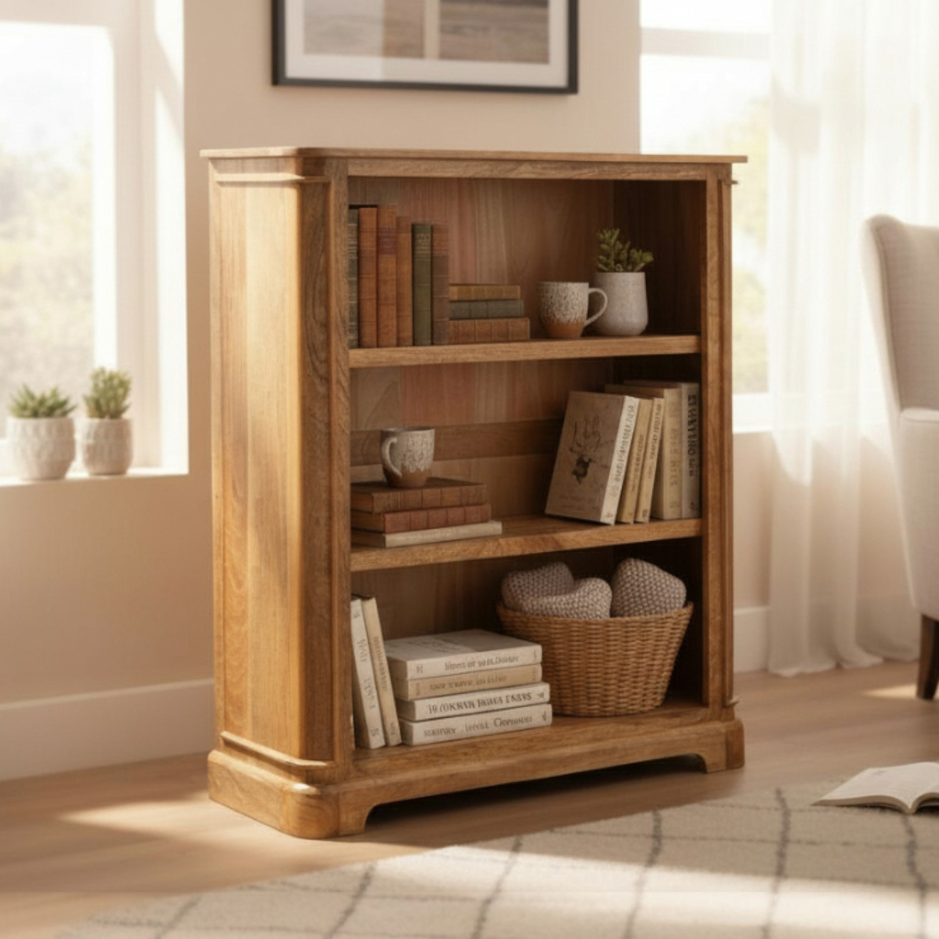 Natalia Mango Wood Medium Bookcase