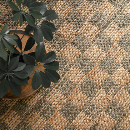Olive Green Naturi Rug - 120cm x 170cm
