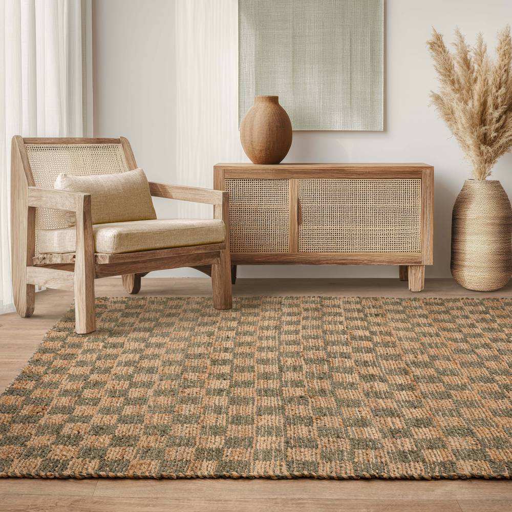 Olive Green Naturi Rug - 120cm x 170cm