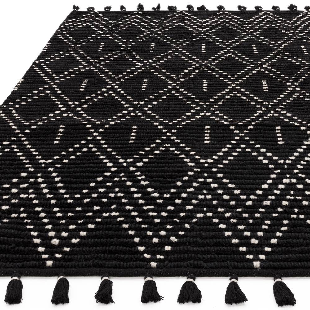 Black/Cream Diamond Rug Nepal Rug - 200cm x 290cm