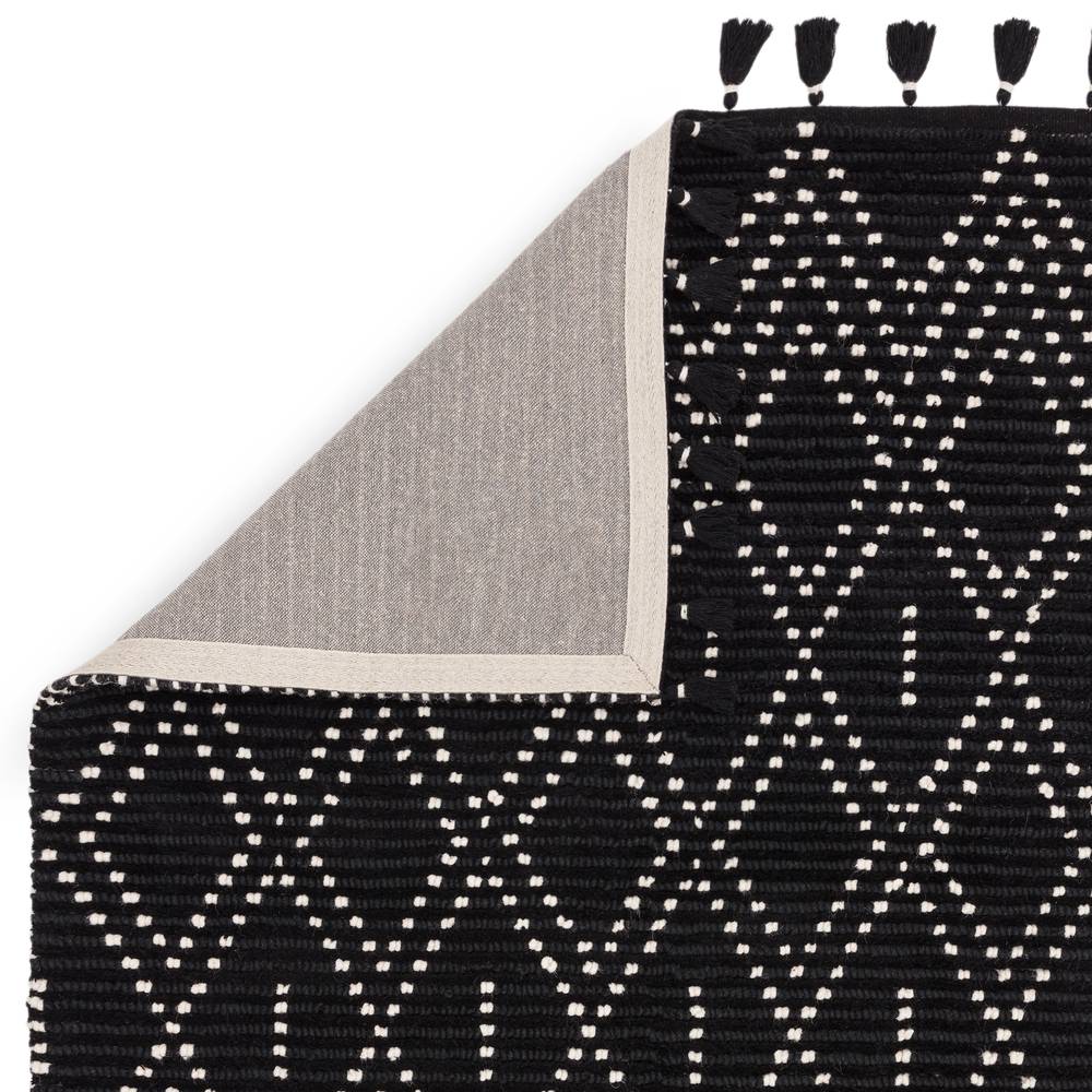 Black/Cream Diamond Rug Nepal Rug - 200cm x 290cm