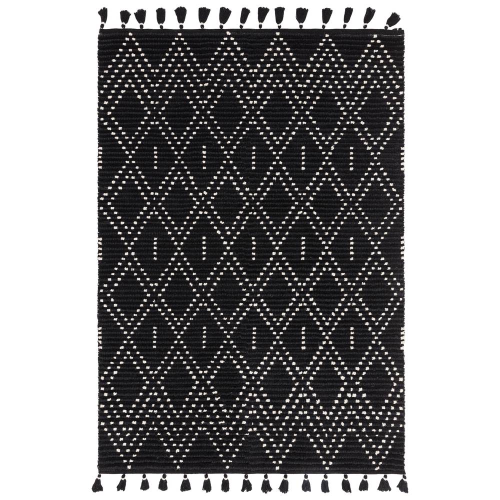 Black/Cream Diamond Rug Nepal Rug - 200cm x 290cm