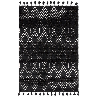 Black/Cream Diamond Rug Nepal Rug - 200cm x 290cm