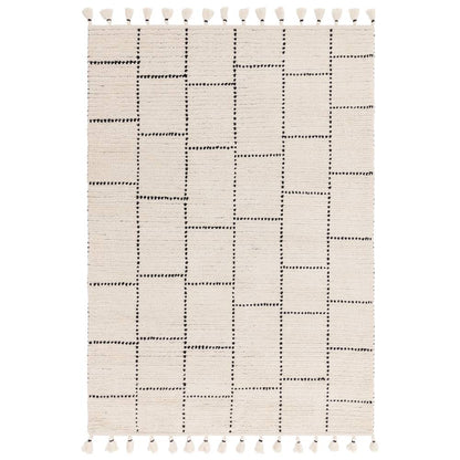 Cream/Black Tile Rug Nepal Rug - 200cm x 290cm
