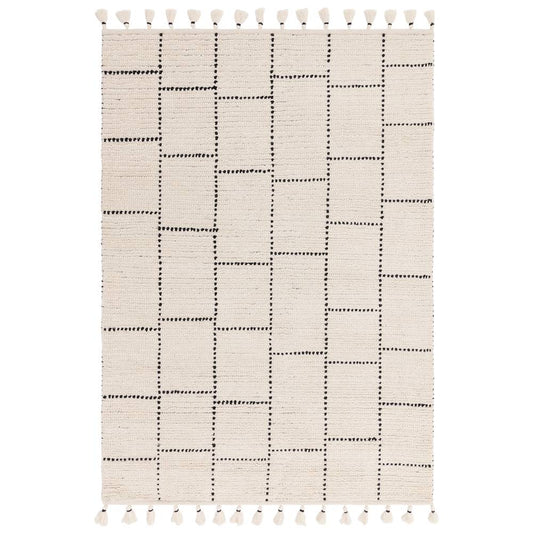 Cream/Black Tile Rug Nepal Rug - 200cm x 290cm