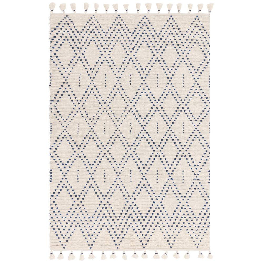 Cream/Blue Diamond Rug Nepal Rug - 200cm x 290cm
