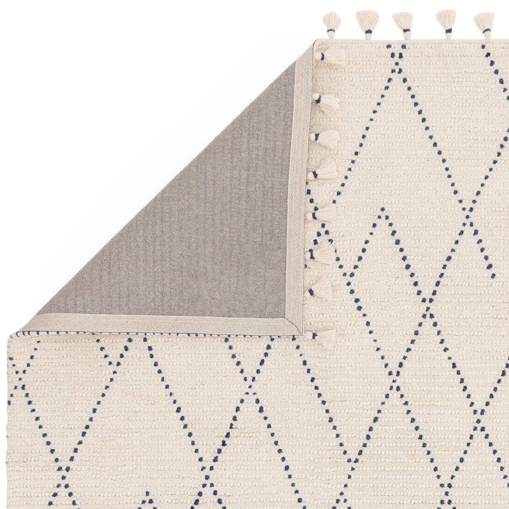 Cream/Blue Diamond Rug Nepal Rug - 200cm x 290cm