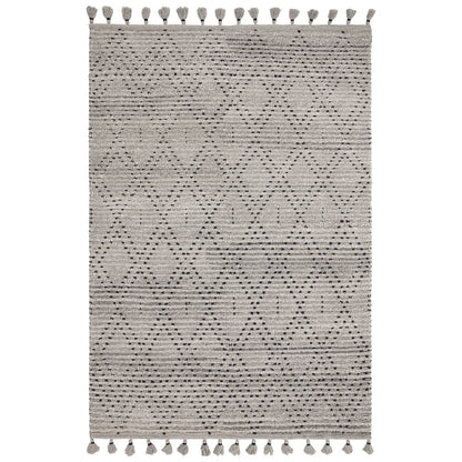 Grey/Black Diamond Rug Nepal Rug - 200cm x 290cm