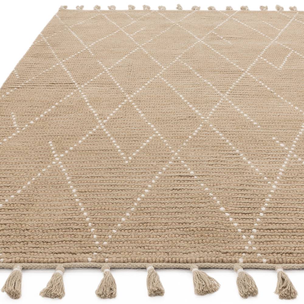 Sand/Cream Linear Rug Nepal Rug - 200cm x 290cm
