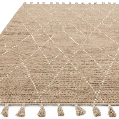 Sand/Cream Linear Rug Nepal Rug - 200cm x 290cm
