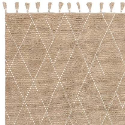 Sand/Cream Linear Rug Nepal Rug - 200cm x 290cm