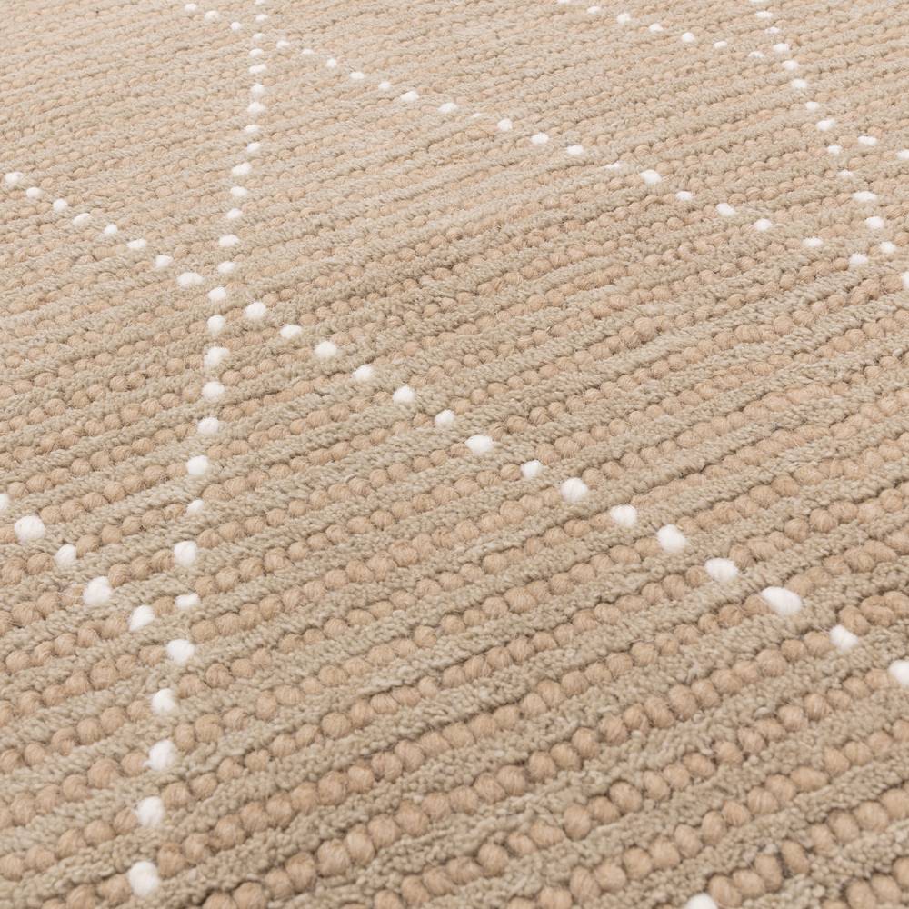 Sand/Cream Linear Rug Nepal Rug - 200cm x 290cm