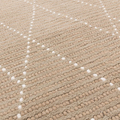 Sand/Cream Linear Rug Nepal Rug - 200cm x 290cm