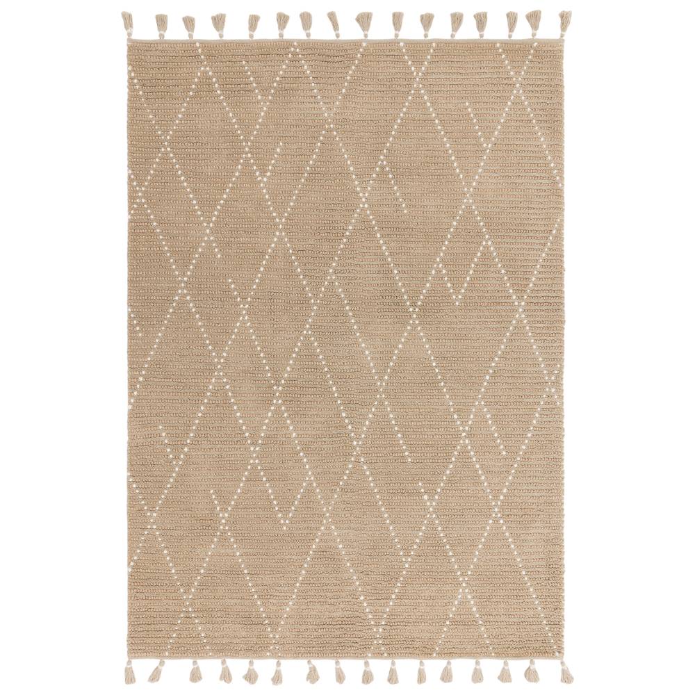 Sand/Cream Linear Rug Nepal Rug - 200cm x 290cm
