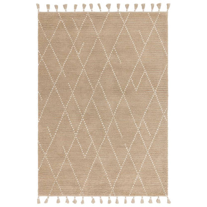 Sand/Cream Linear Rug Nepal Rug - 200cm x 290cm