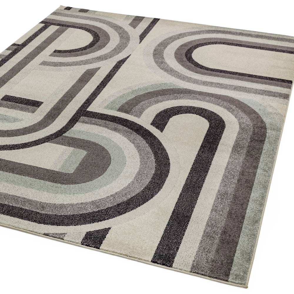 Retro Grey Rug NV29 Nova Rug - 200cm x 290cm