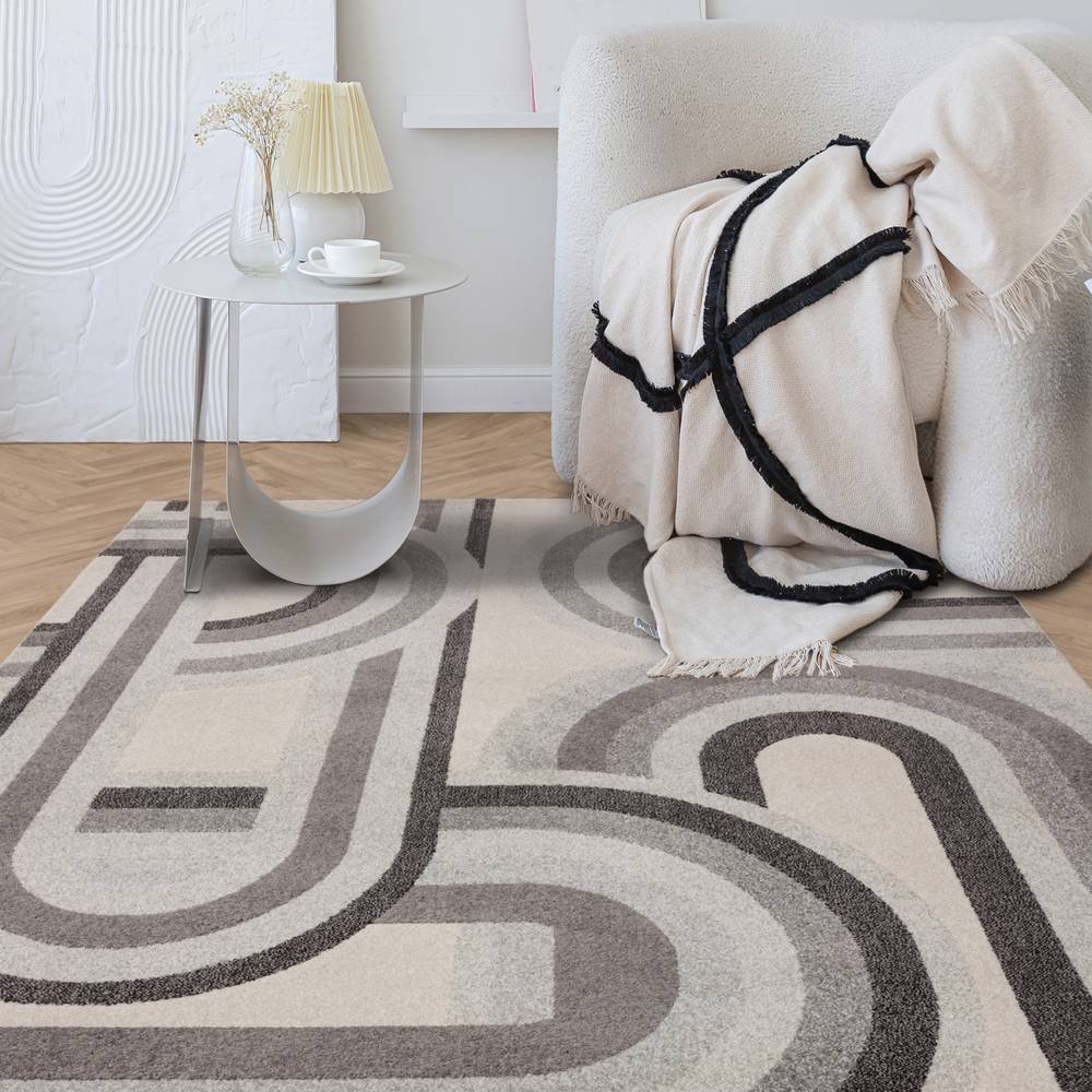Retro Grey Rug NV29 Nova Rug - 200cm x 290cm