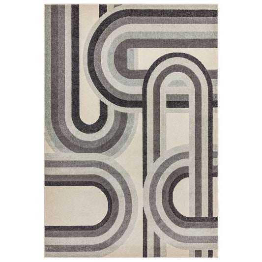 Retro Grey Rug NV29 Nova Rug - 200cm x 290cm