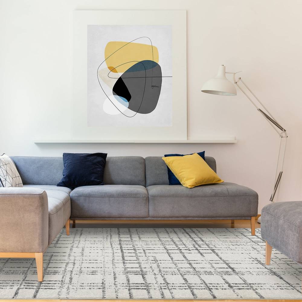 Grid Grey Rug NV31 Nova Rug - 200cm x 290cm
