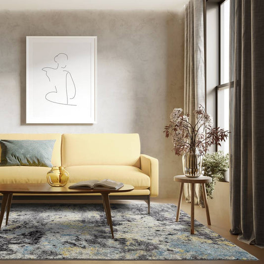 Abstract Blue Rug NV32 Nova Rug - 200cm x 290cm