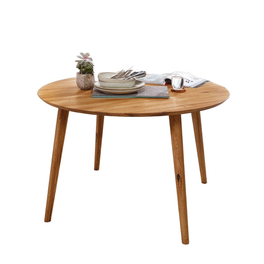 Oiled Oak Round Dining Table - Pieces For Places