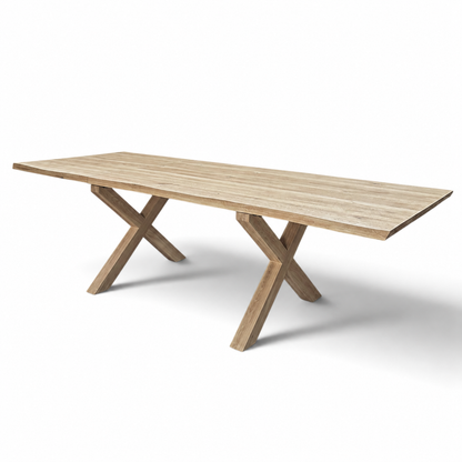 Oiled Oak Natural Edge Extending Dining Table