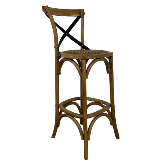 Oyster Oak Cross Back Barstool - Pieces For Places