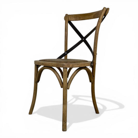 Oyster Oak Cross Back Cafe Dining Chair