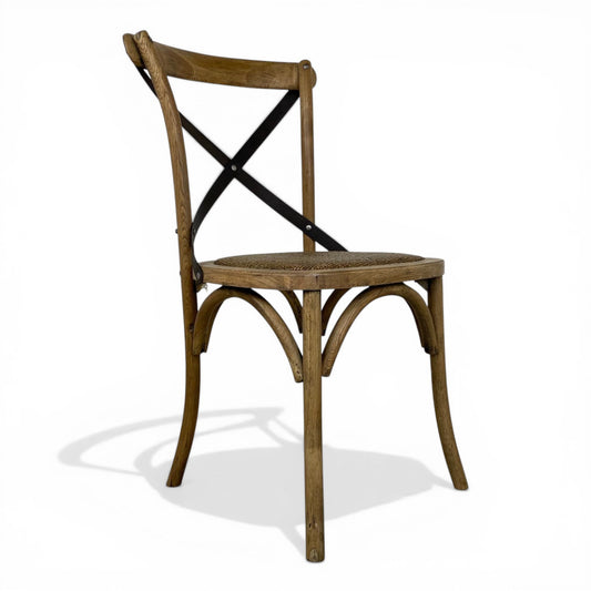Oyster Oak Cross Back Cafe Dining Chair
