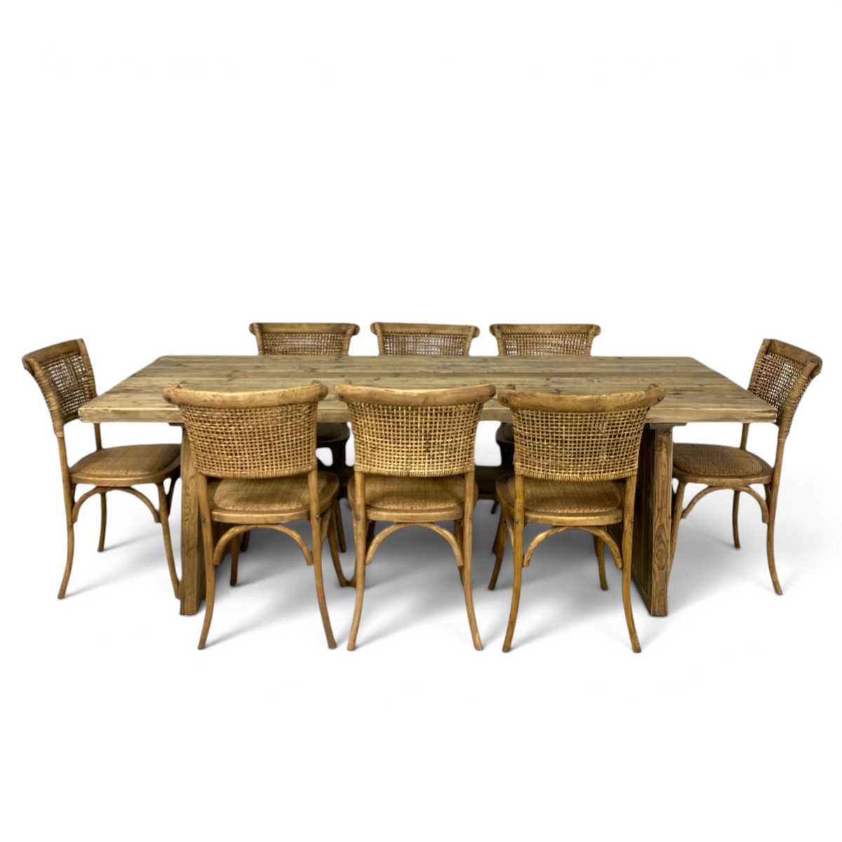 Oyster Reclaimed Pine 220cm Dining Table & Chairs - Pieces For Places