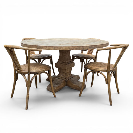 Oyster Reclaimed Oak Round Dining Table
