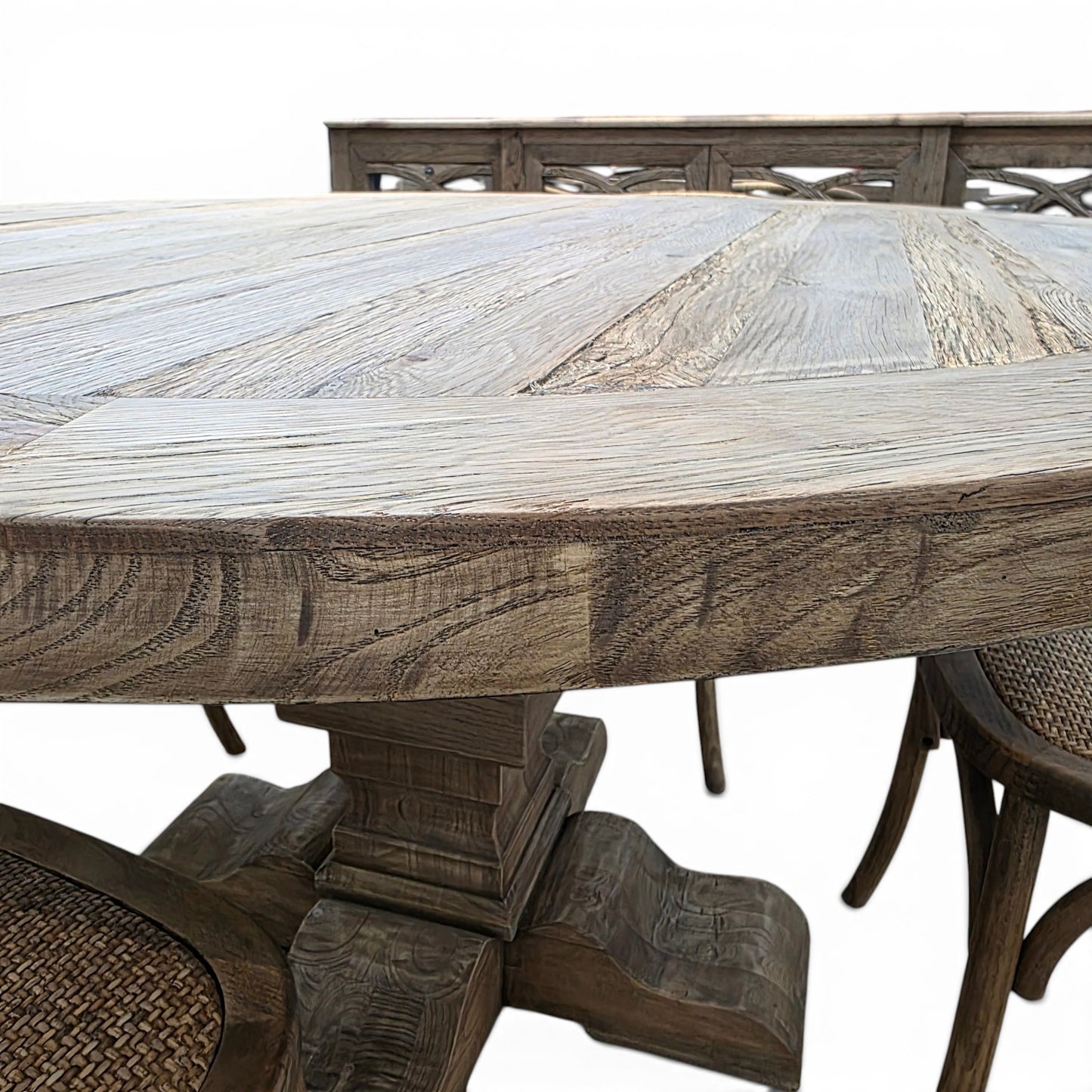 Oyster Reclaimed Oak Round Dining Table