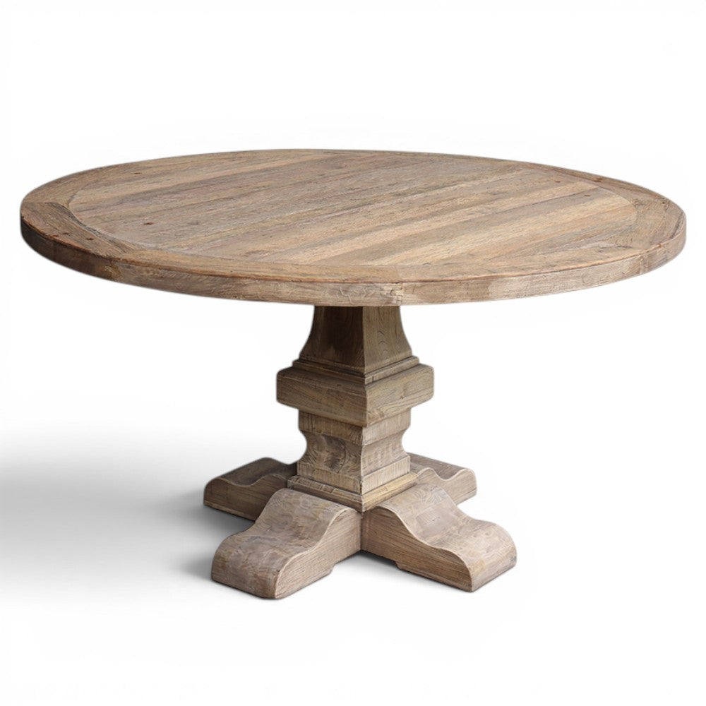 Oyster Reclaimed Oak Round Dining Table