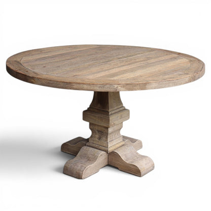 Oyster Reclaimed Oak Round Dining Table